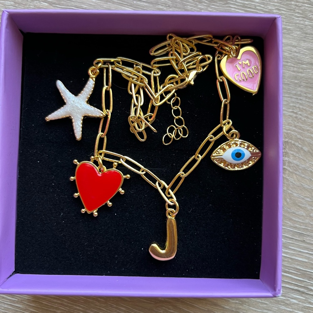 NEW Custom charm necklace with paperclip chain